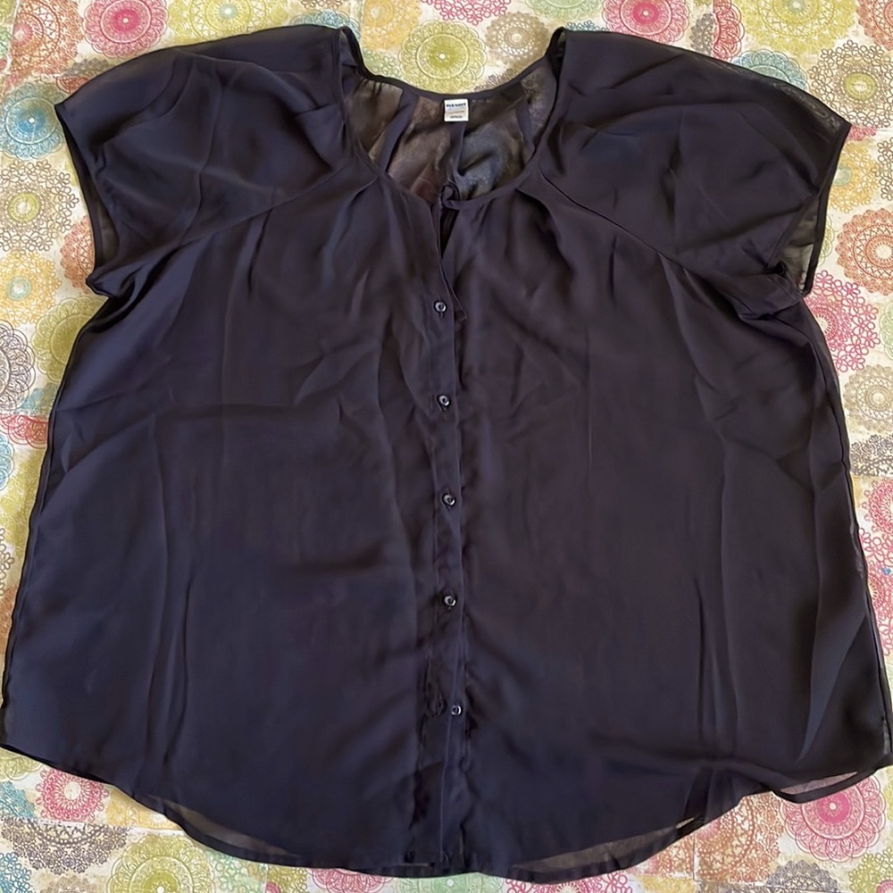 Old Navy Capped Sleeve Button Down Top
